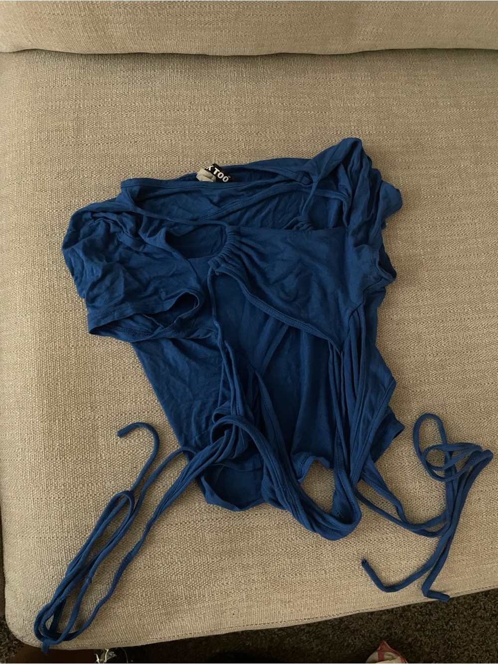 Blue Women’s Tie-Detail Top